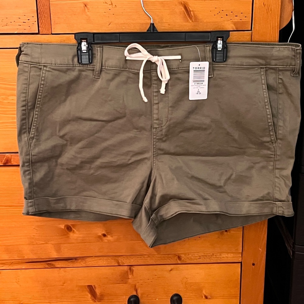 Torrid Green Cargo Shorts with Drawstring Waist